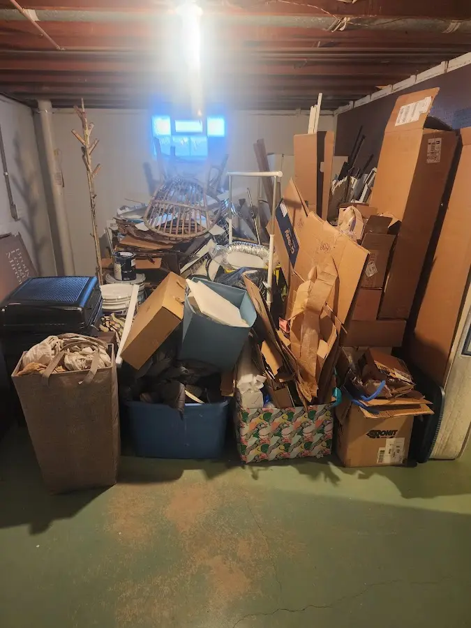 Roll-off dumpster container at job site for 40 Yard Dumpster Rental in St. Marys